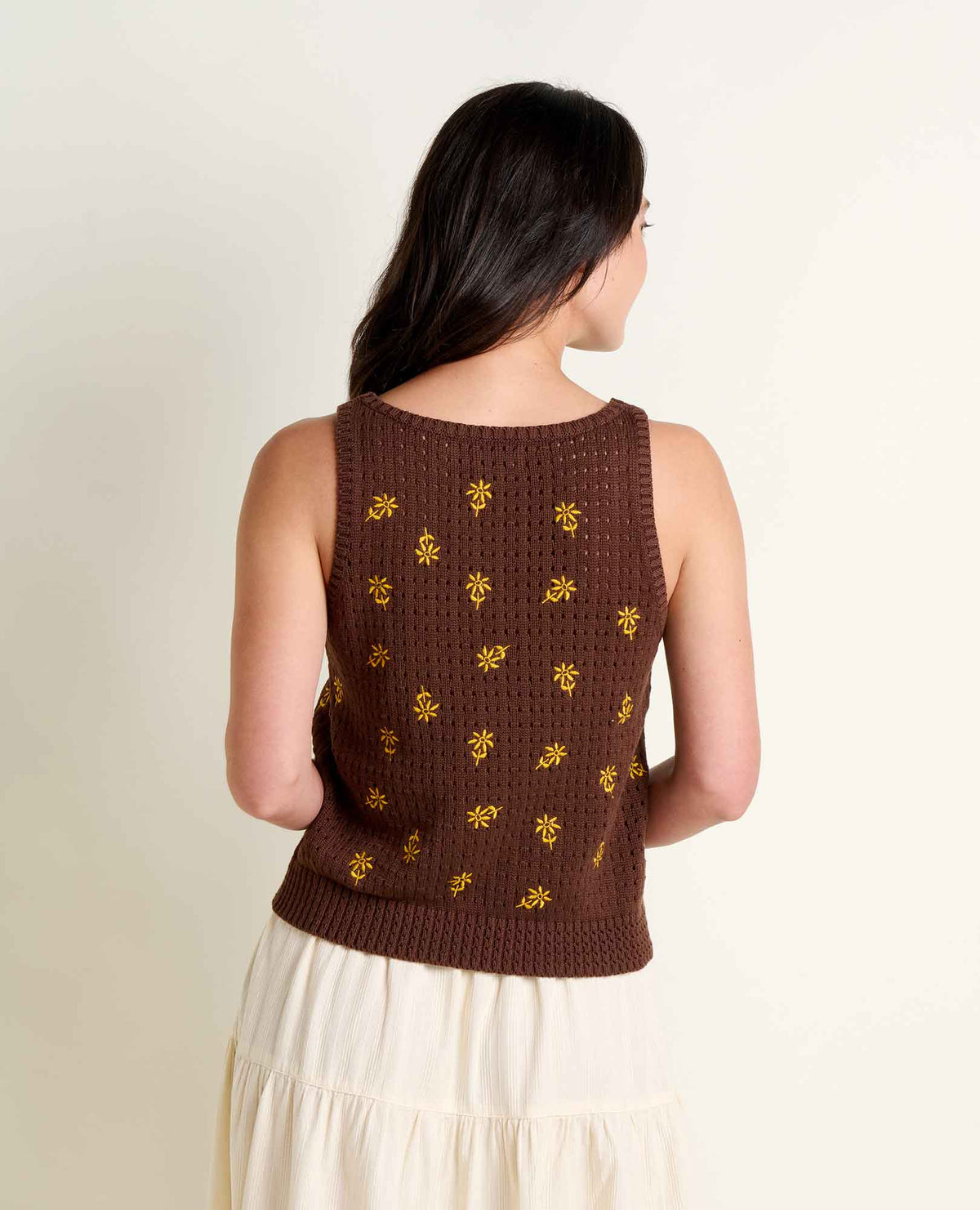 Toad&Co Bianca Embroidered Tank - Recycled Cotton Pointelle Knit Tank