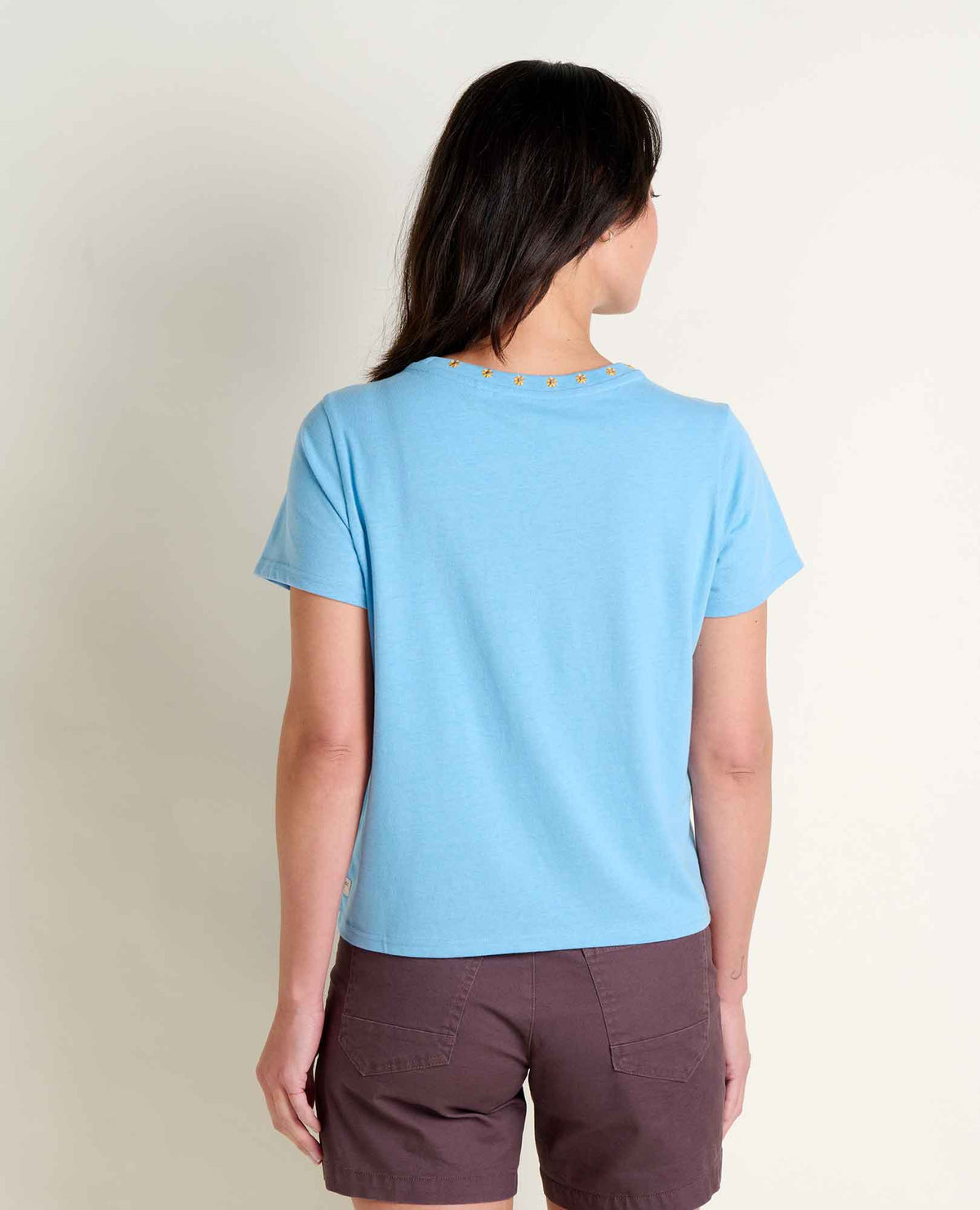 Toad&Co Women's Re-Form Embroidered Crew - Sustainable Recycled Cotton Tee