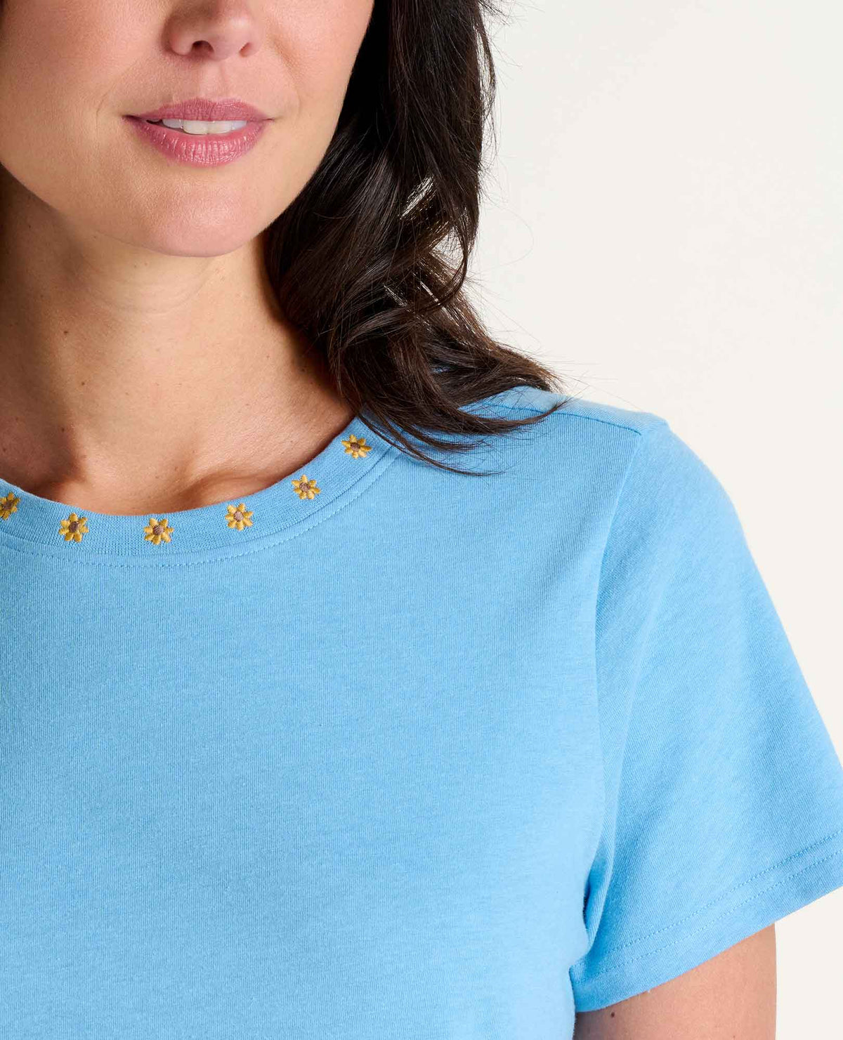 Toad&Co Women's Re-Form Embroidered Crew - Sustainable Recycled Cotton Tee