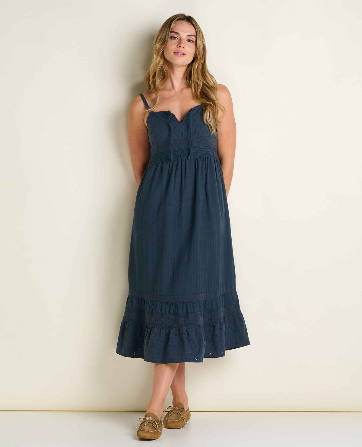 Toad&Co Airscape Tank Midi Dress - Breathable Organic Cotton A-Line Dress