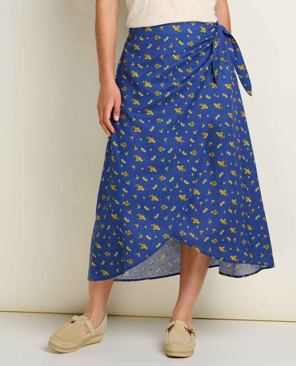 Toad&Co Taj Wrap Midi Skirt - Anti-Wrinkle Hemp & TENCEL™ Travel Skirt