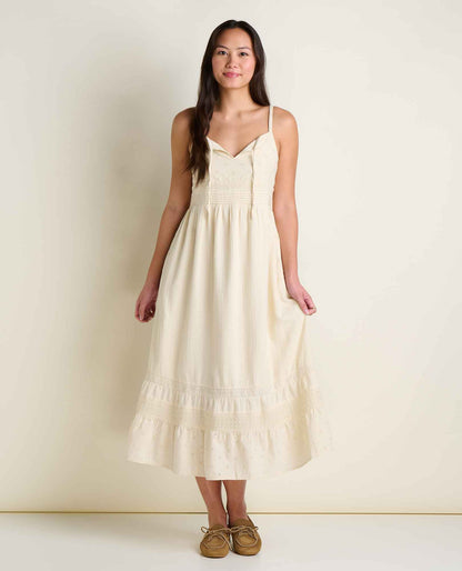 Toad&Co Airscape Tank Midi Dress - Breathable Organic Cotton A-Line Dress
