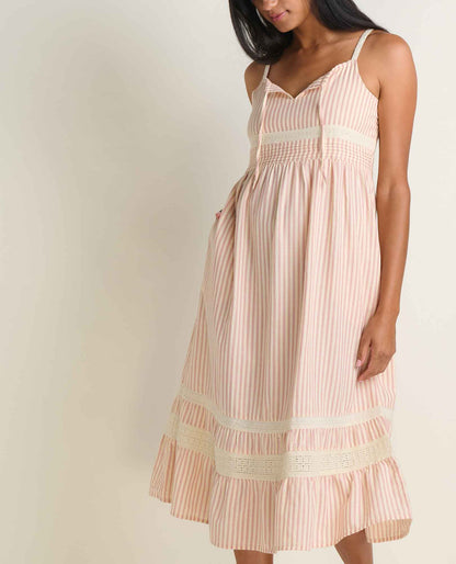 Toad&Co Airscape Tank Midi Dress - Breathable Organic Cotton A-Line Dress