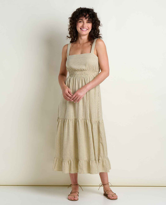 Toad&Co Taj Hemp Tiered Midi Dress - Sustainable Hemp & TENCEL™ Linen-Feel Dress