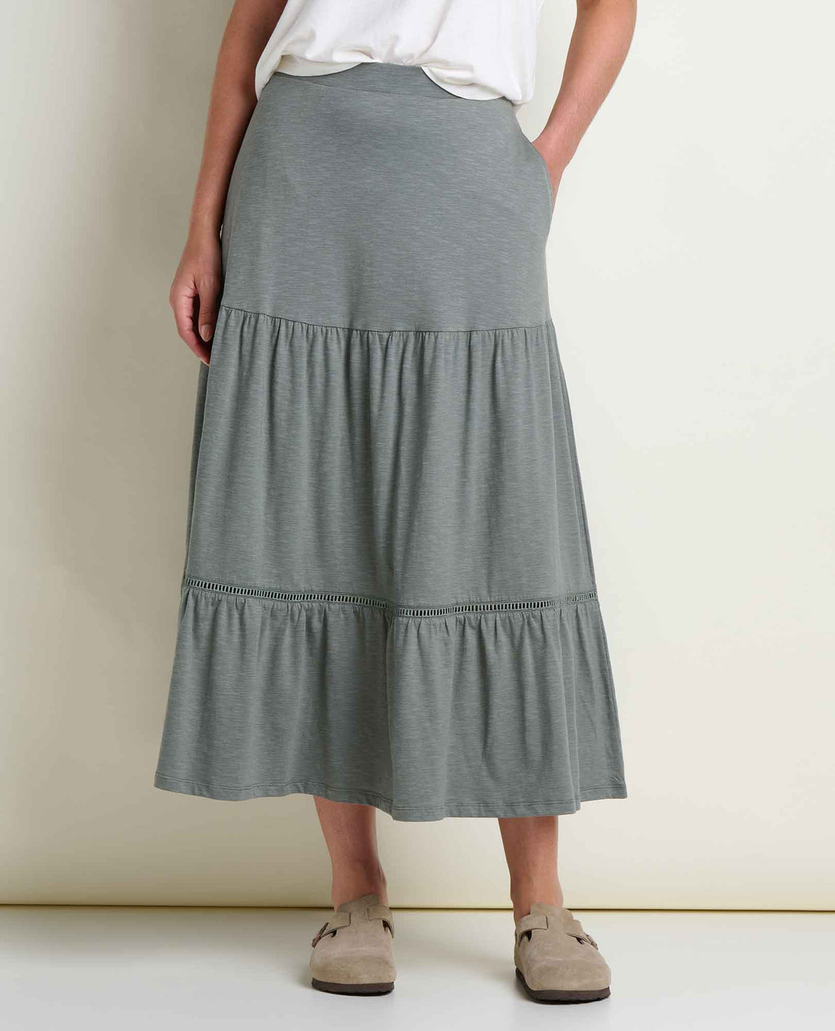 Toad&Co Marigold Tiered Midi Skirt - Organic Cotton & TENCEL™ Flowy Skirt