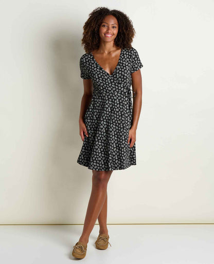 Toad&Co Freesia Wrap Dress - Organic Cotton V-Neck Wrap Dress with Pockets