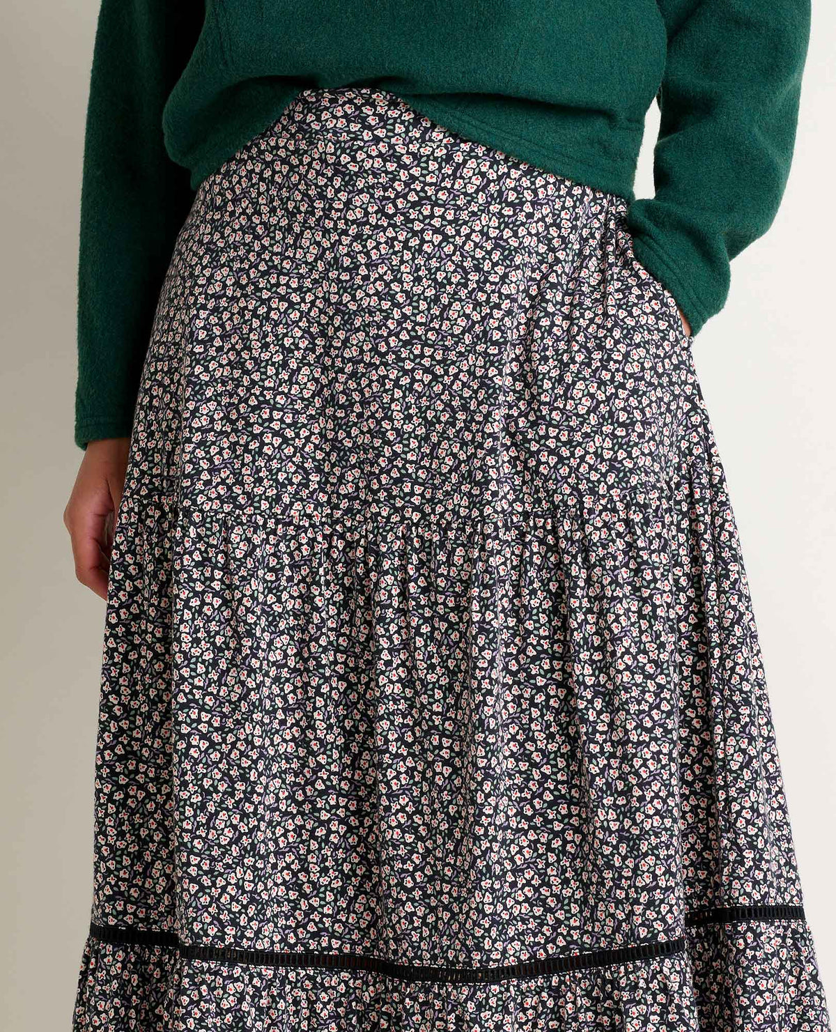 Toad&Co Marigold Tiered Midi Skirt - Soft, Stretchy, and Eco-Friendly