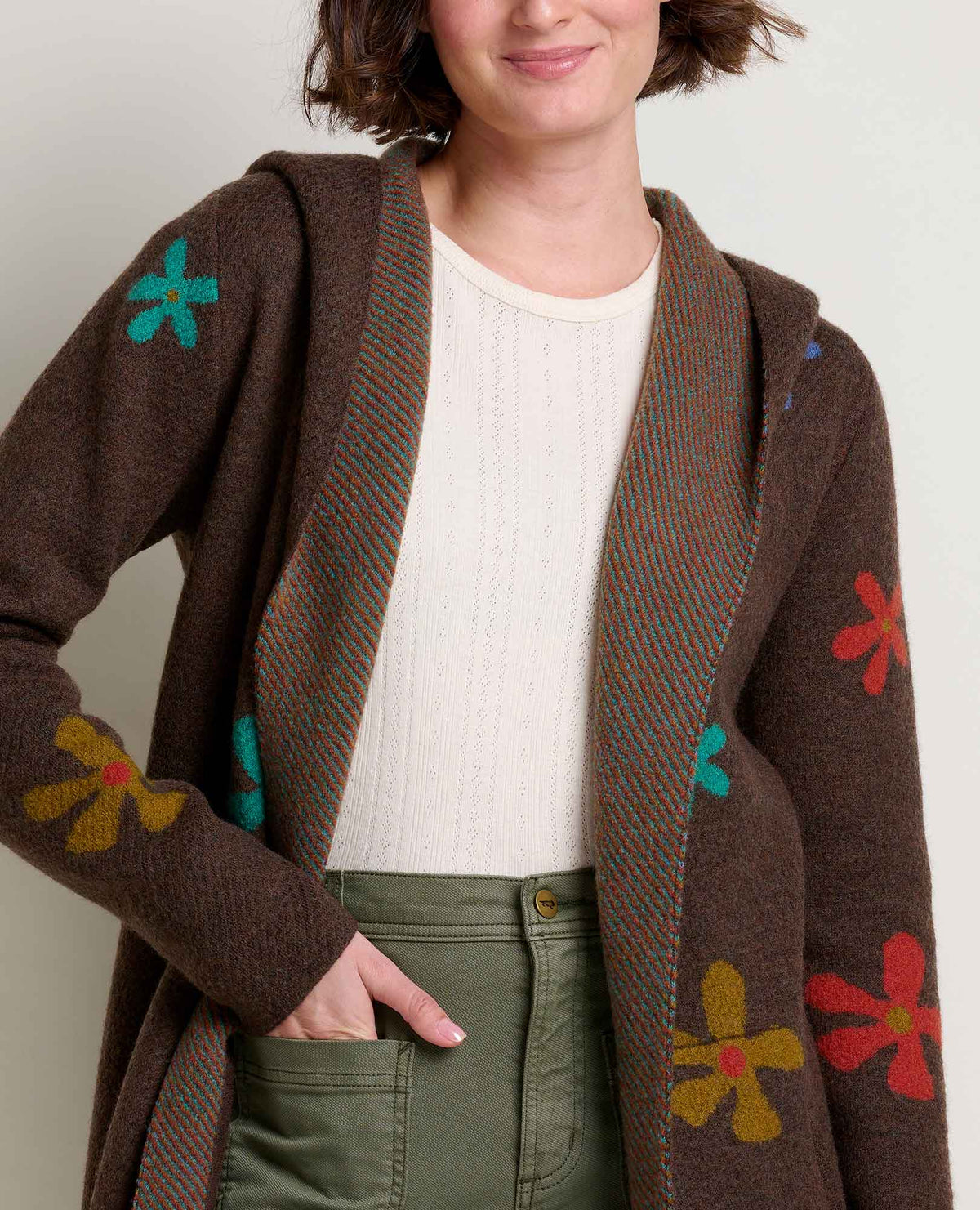 Toad&Co Heartfelt Merino Wool Open Front Cardigan Hoodie