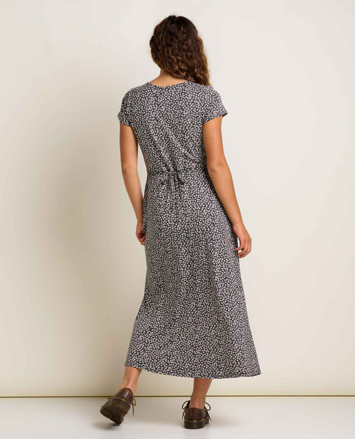 Toad&Co Rose Short Sleeve V-Neck Midi Dress - Soft with Stretch