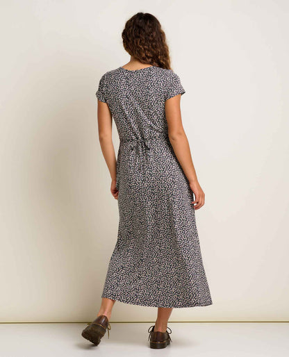 Toad&Co Rose Short Sleeve V-Neck Midi Dress - Soft with Stretch
