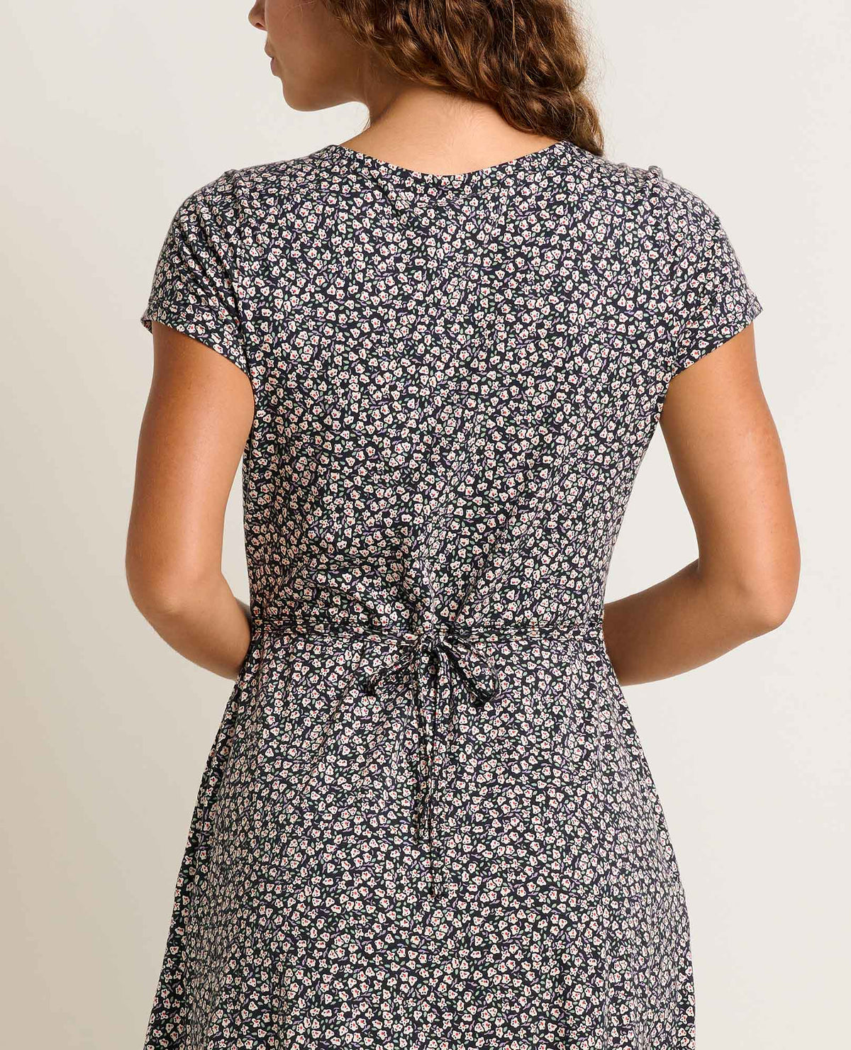 Toad&Co Rose Short Sleeve V-Neck Midi Dress - Soft with Stretch