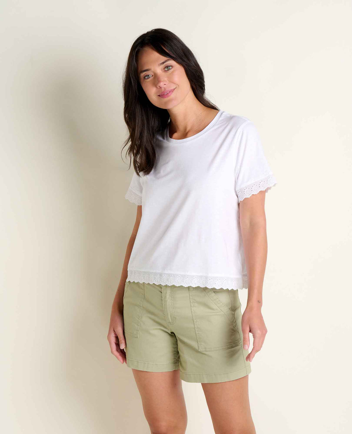 Toad&Co Clara Tee - Organic Cotton & TENCEL™ Eyelet Trim Women's Tee