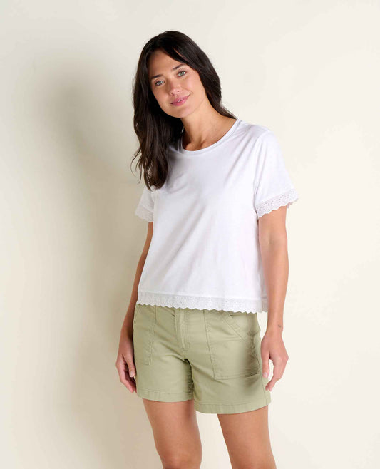 Toad&Co Clara Tee - Organic Cotton & TENCEL™ Eyelet Trim Women's Tee