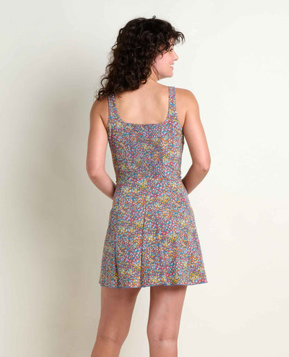 Toad&Co Sunkissed Tank Godet Dress - Quick-Dry Fit & Flare Travel Dress