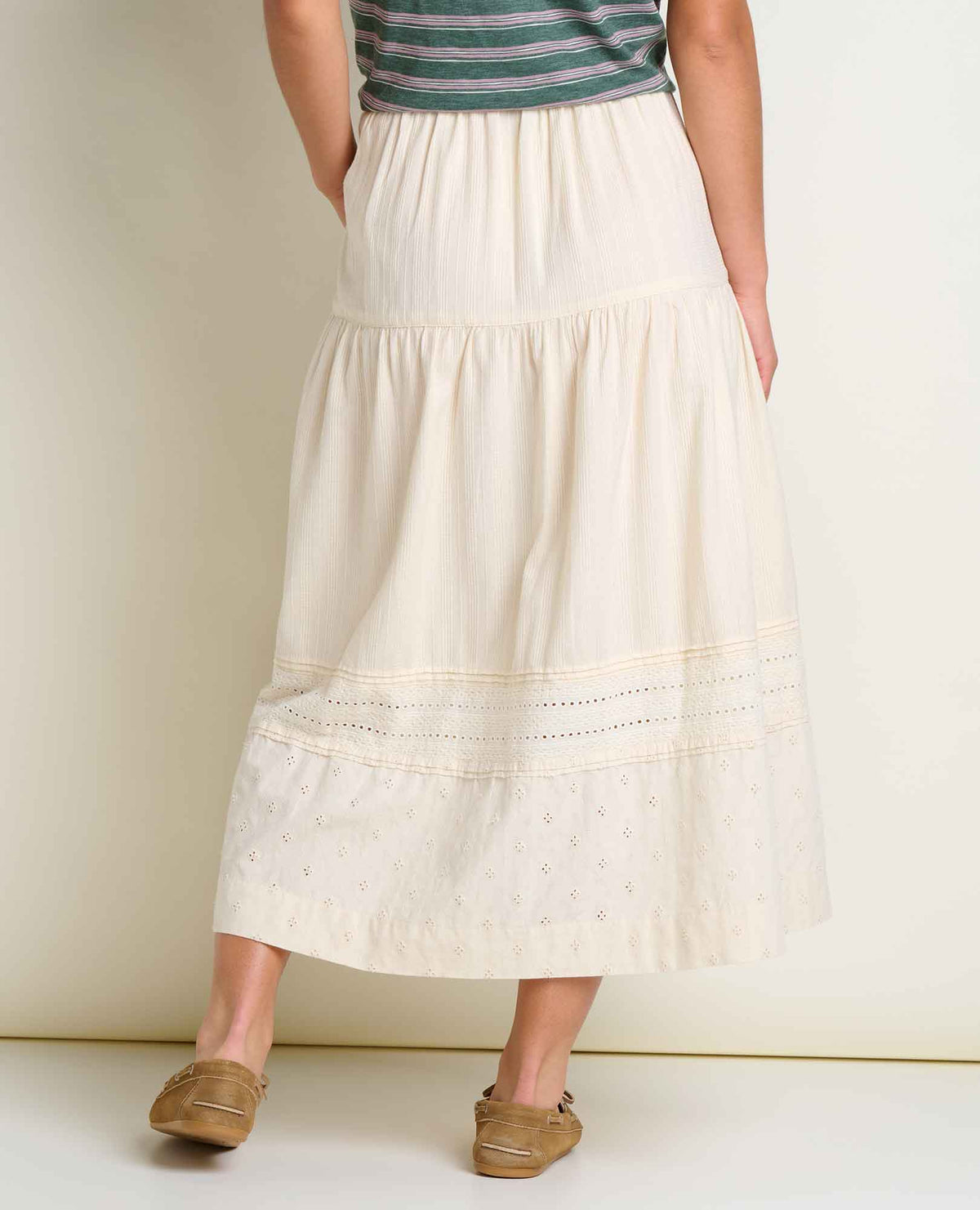Toad&Co Airscape Organic Cotton Tiered Midi Skirt