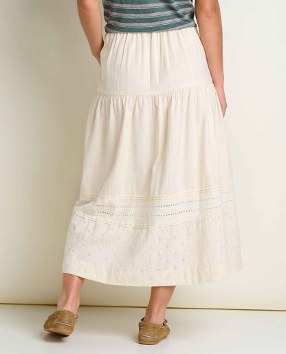 Toad&Co Airscape Organic Cotton Tiered Midi Skirt