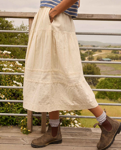 Toad&Co Airscape Organic Cotton Tiered Midi Skirt