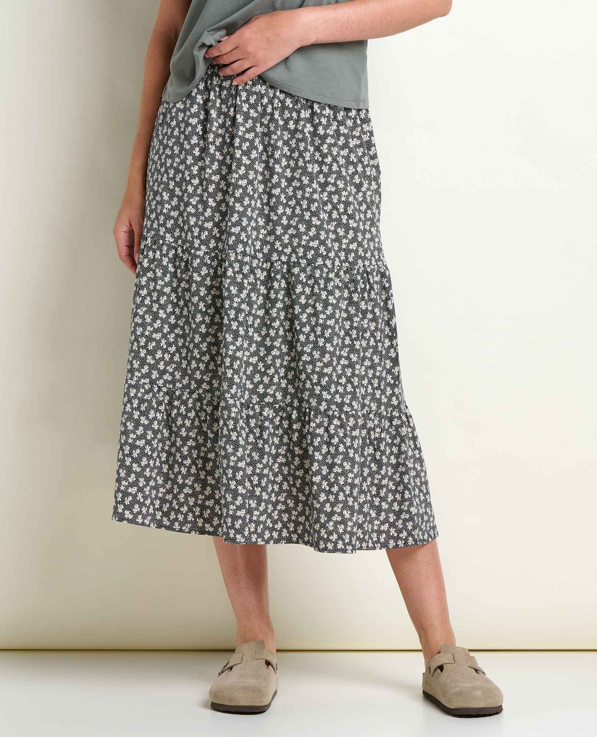 Toad&Co Sunkissed Tiered Midi Skirt - UPF 50+ Travel Skirt - Quick-Dry