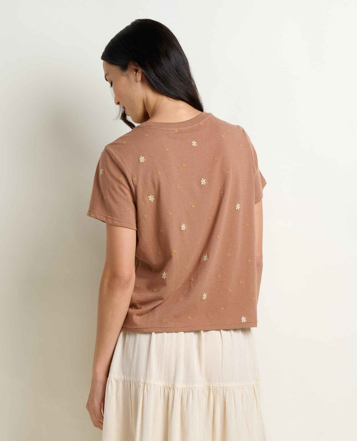 Toad&Co Women's Re-Form Embroidered Crew - Sustainable Recycled Cotton Tee