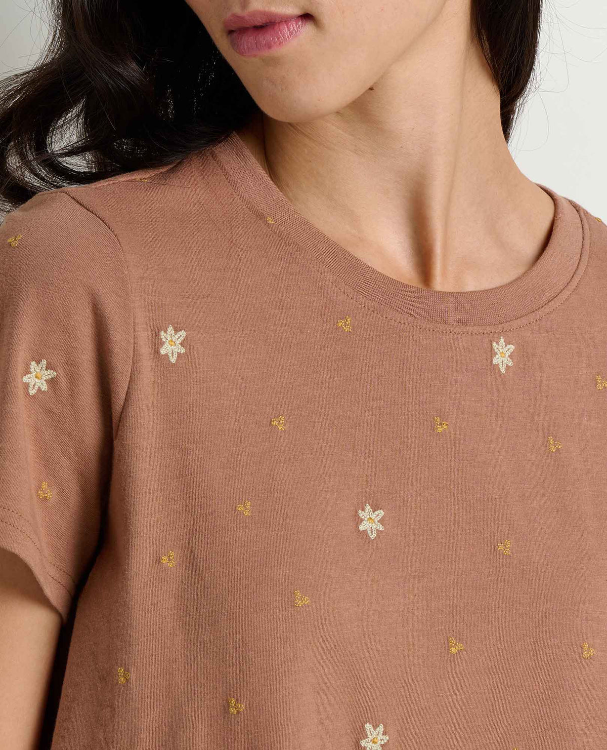 Toad&Co Women's Re-Form Embroidered Crew - Sustainable Recycled Cotton Tee