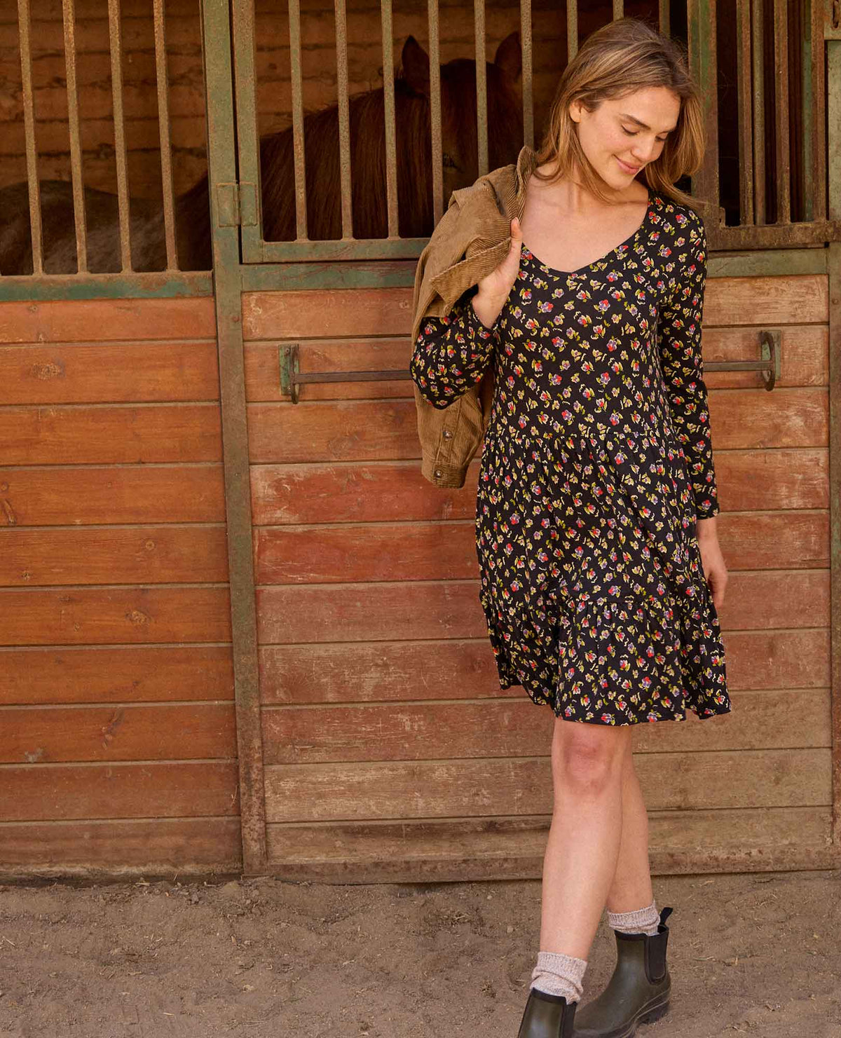 Toad&Co Marley Tiered Long Sleeve Dress - Soft & Swingy
