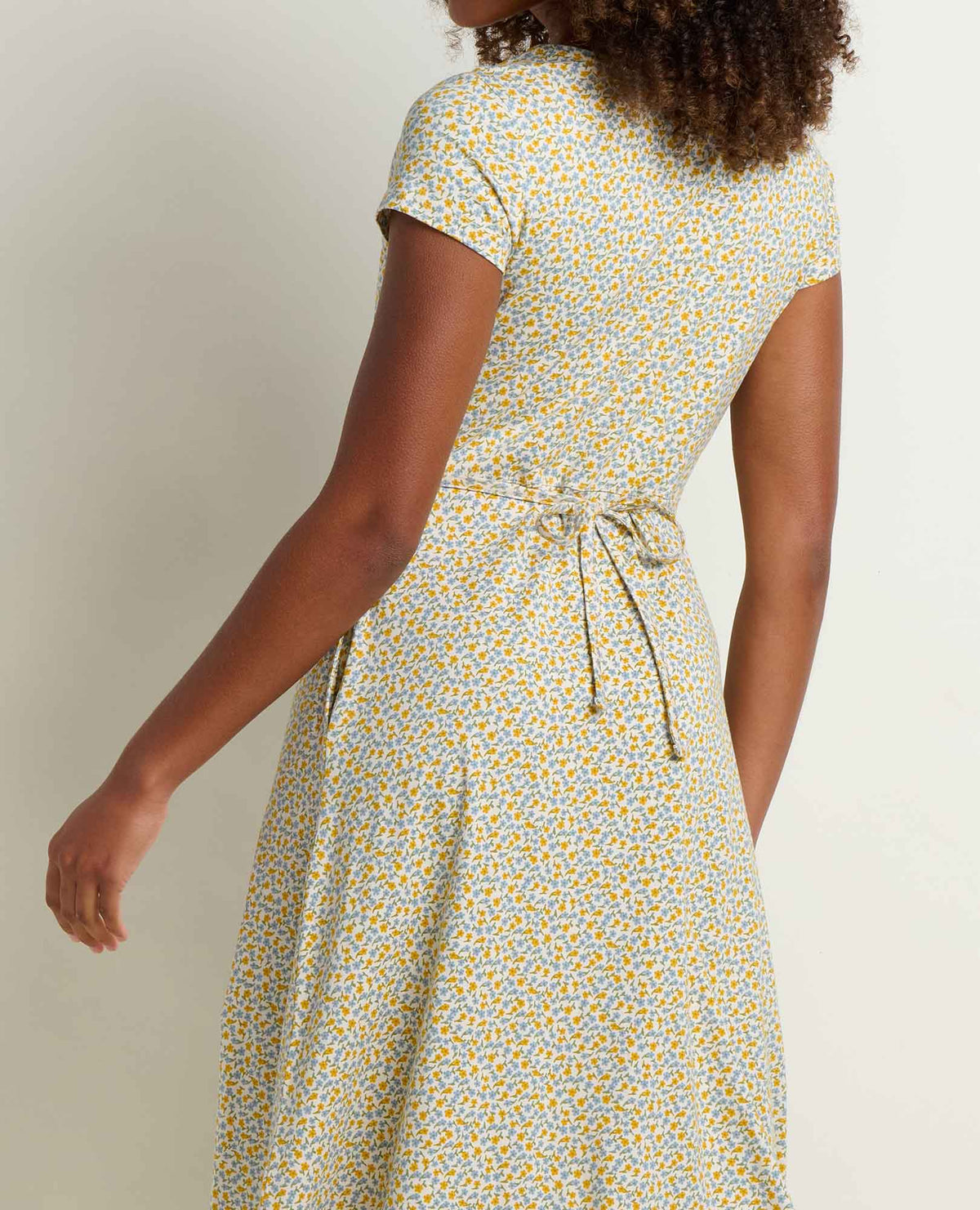 Toad&Co Rose Short Sleeve V-Neck Midi Dress - Soft with Stretch