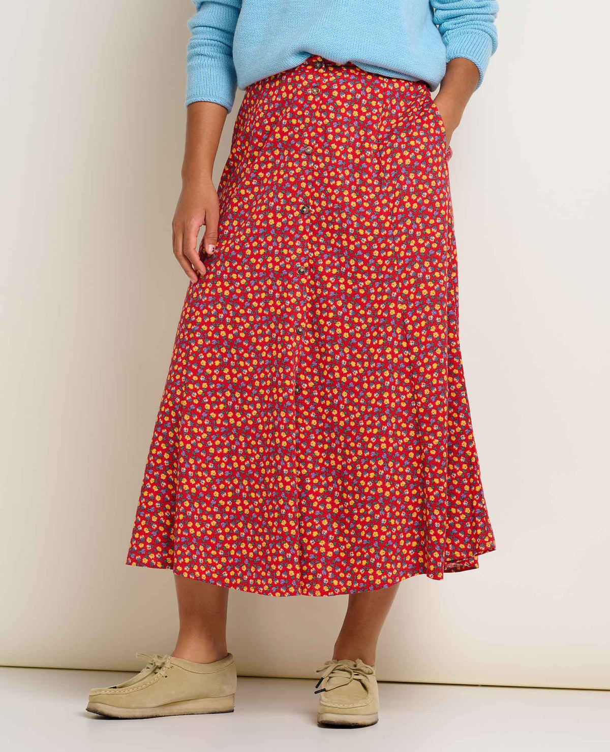 Toad&Co Manzana Organic Cotton Midi Skirt