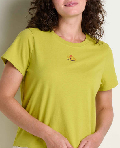 Toad&Co Women's Re-Form Embroidered Crew - Sustainable Recycled Cotton Tee