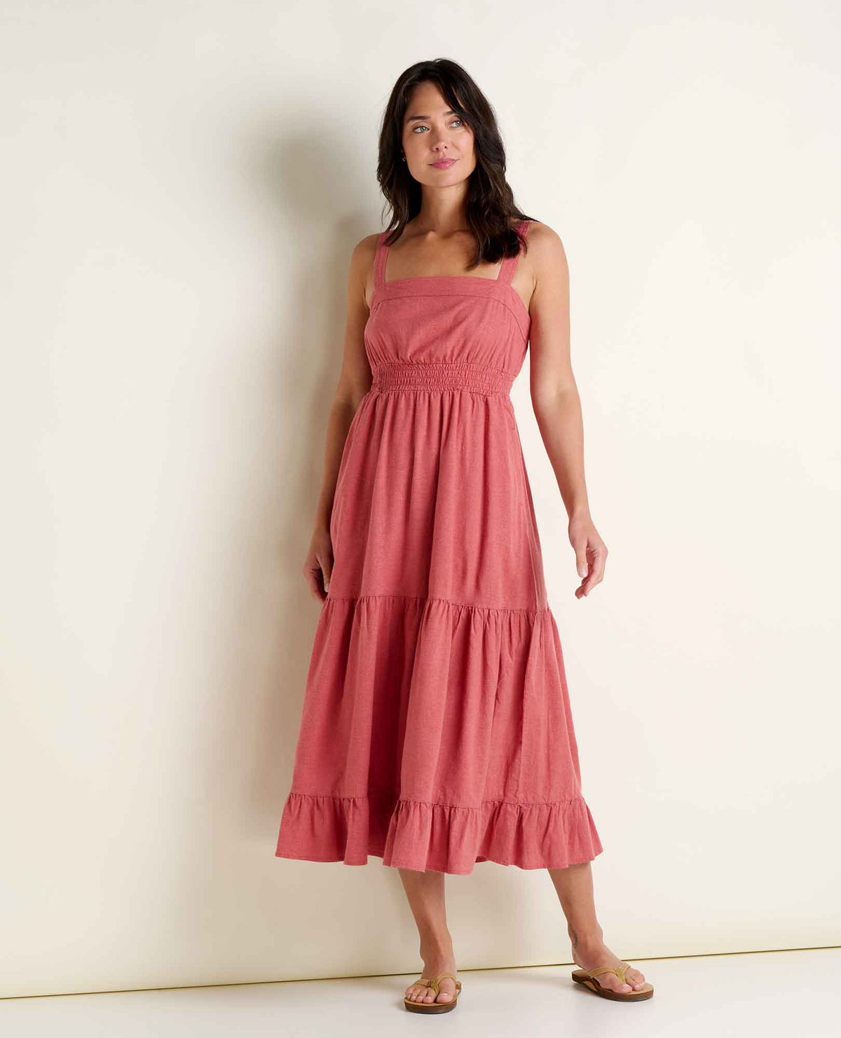 Toad&Co Taj Hemp Tiered Midi Dress - Sustainable Hemp & TENCEL™ Linen-Feel Dress