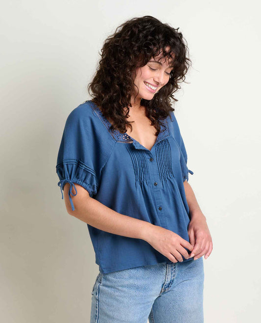 Toad&Co Manzana Peasant Shirt - 100% Organic Cotton Boho Women's Shirt