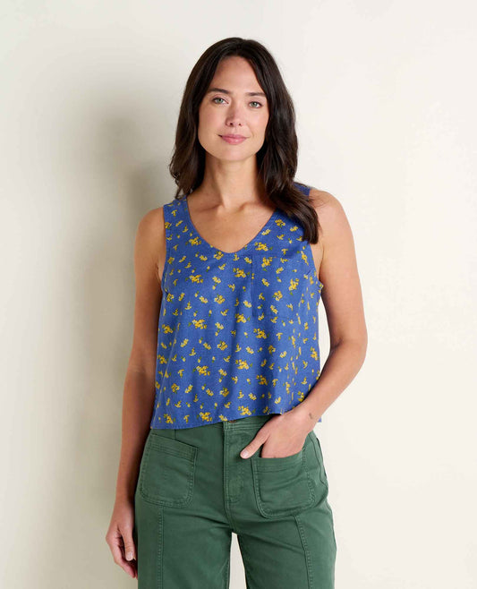 Toad&Co Taj Hemp Button Back Tank Top - Better than Linen