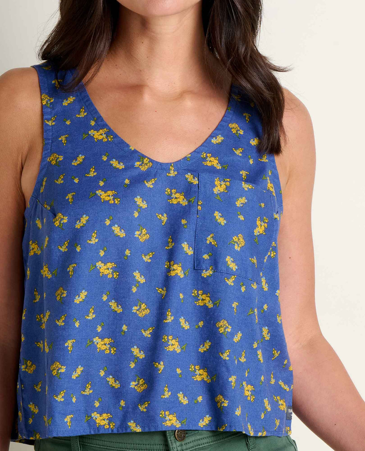 Toad&Co Taj Hemp Button Back Tank Top - Better than Linen
