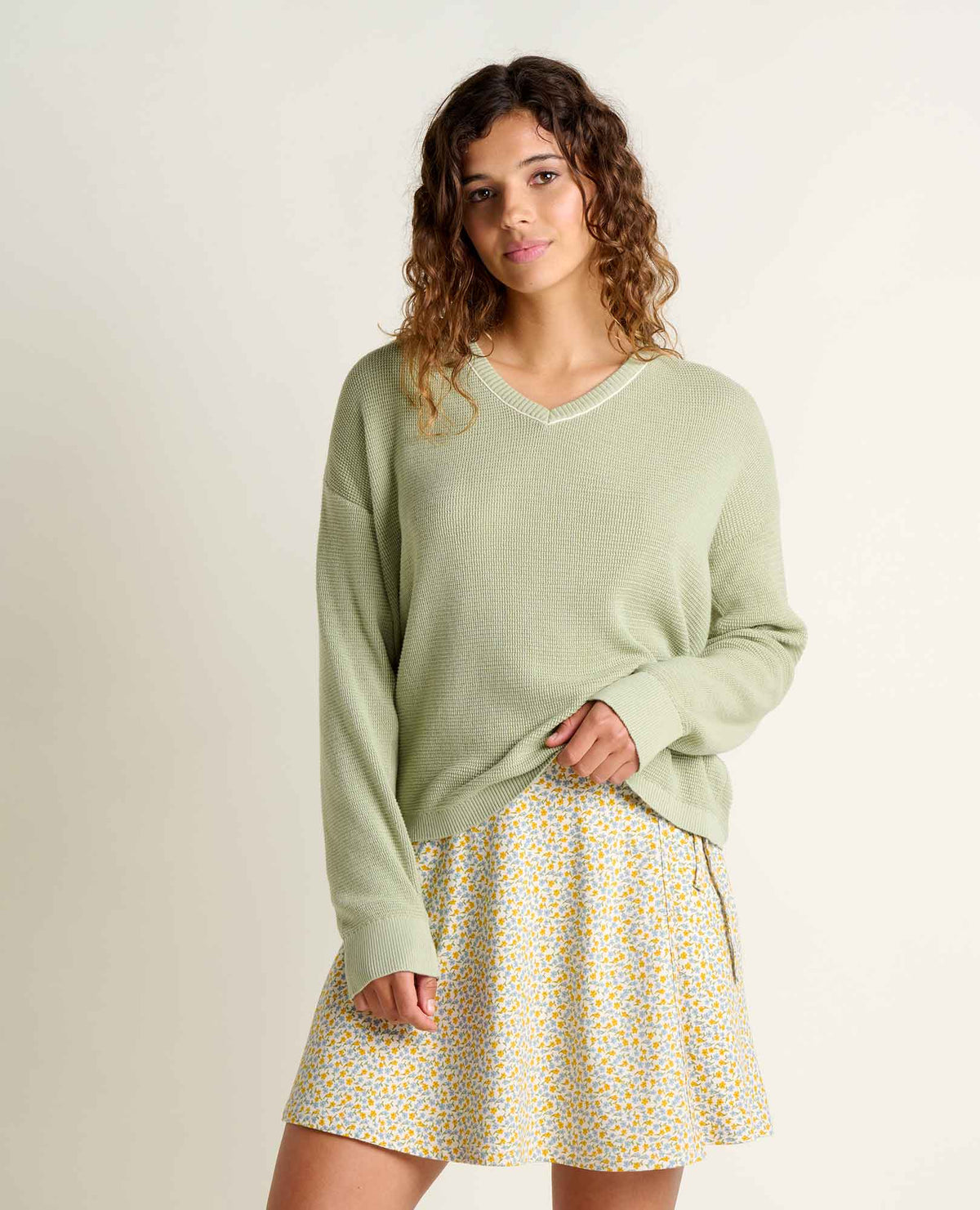 Toad&Co Bianca Pullover Sweater - Recycled Cotton Knit V-Neck Layer