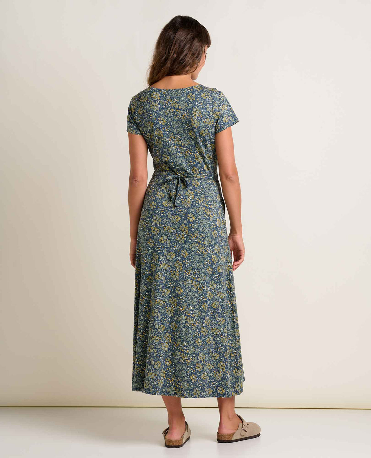 Toad&Co Rose Short Sleeve V-Neck Midi Dress - Soft with Stretch