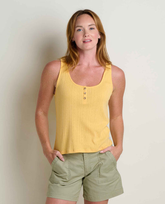 Toad&Co Foothill Pointelle Henley Tank - Organic Cotton Knit Tank