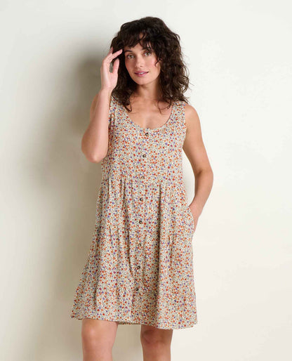 Toad&Co Manzana Tiered Tank Dress - Organic Cotton Flirty Tiered Sundress