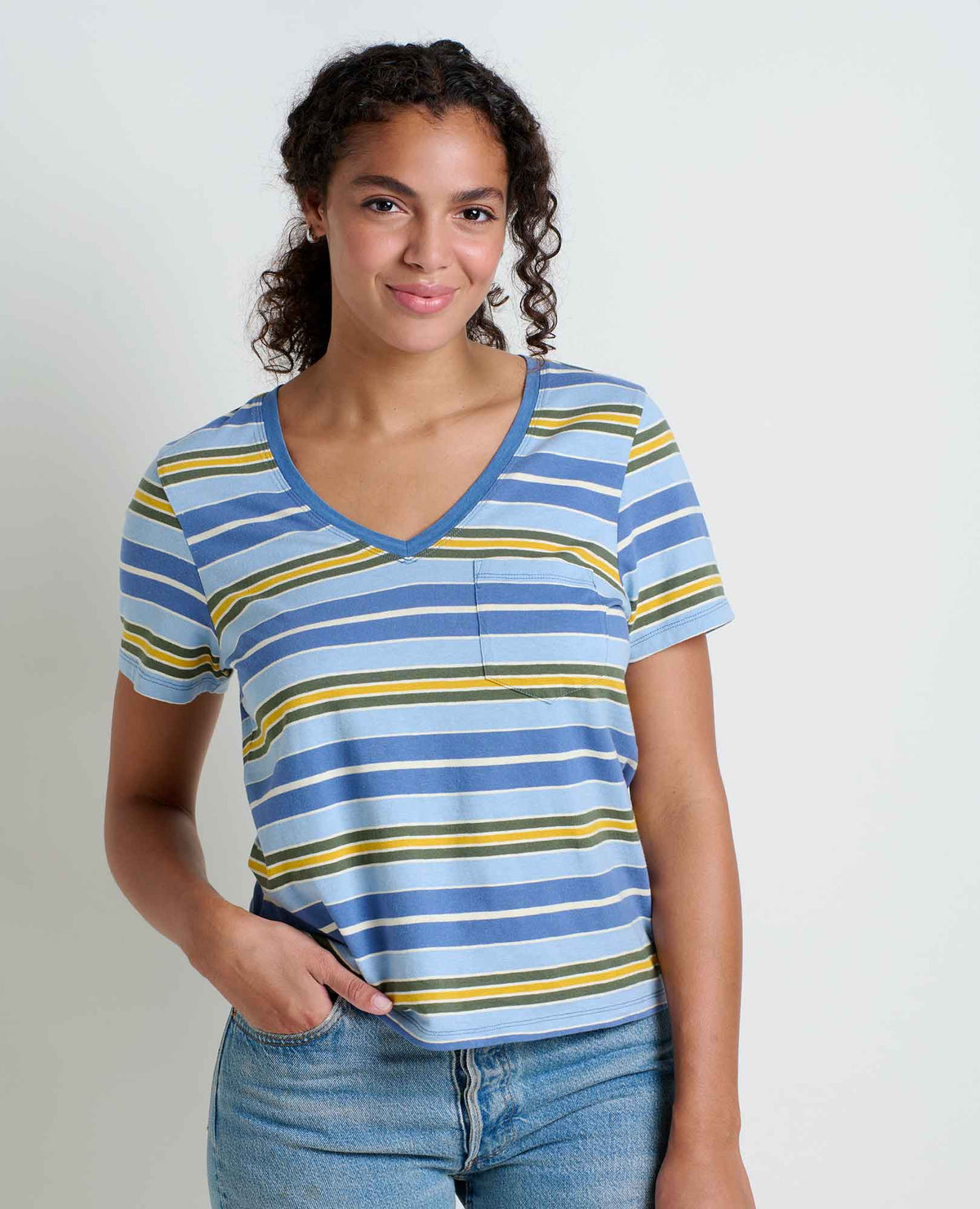 Toad&Co Grom Hemp Blend V-Neck T-Shirt - Sustainable Top by Toad&Co