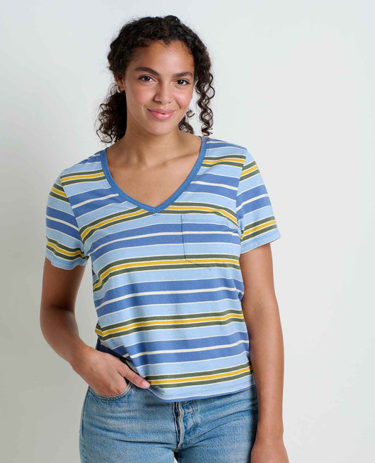 Toad&Co Grom Hemp Blend V-Neck T-Shirt - Sustainable Top by Toad&Co