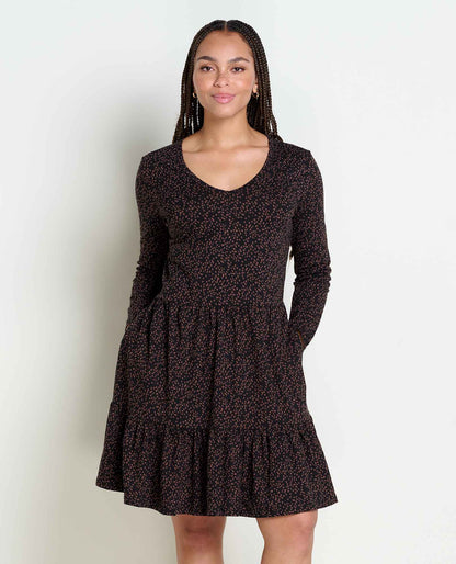 Toad&Co Marley Tiered Long Sleeve V Neck Dress