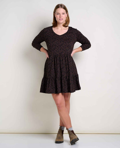 Toad&Co Marley Tiered Long Sleeve V Neck Dress