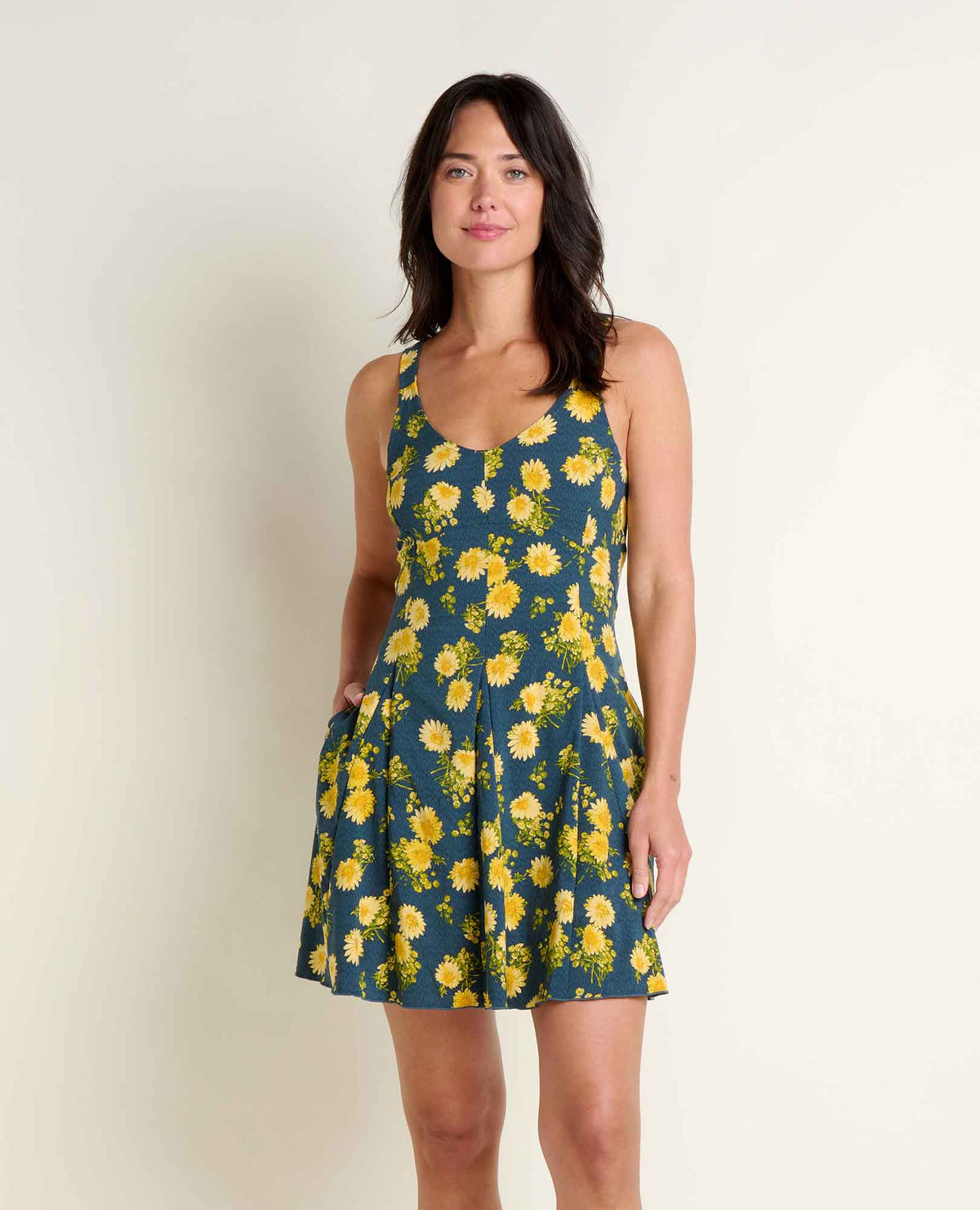 Toad&Co Sunkissed Tank Godet Dress - Quick-Dry Fit & Flare Travel Dress