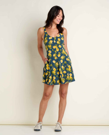 Toad&Co Sunkissed Tank Godet Dress - Quick-Dry Fit & Flare Travel Dress
