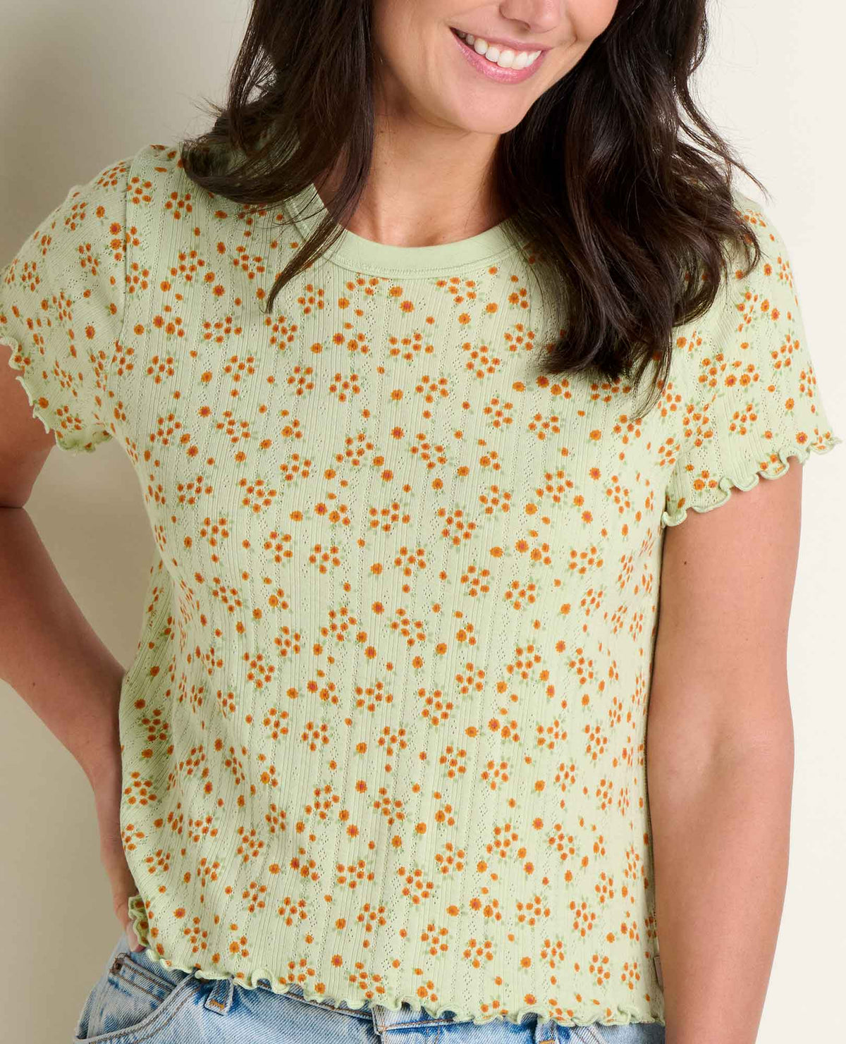 Toad&Co Foothill Cropped Baby Tee - Made from Recycled Materials by Toad&Co