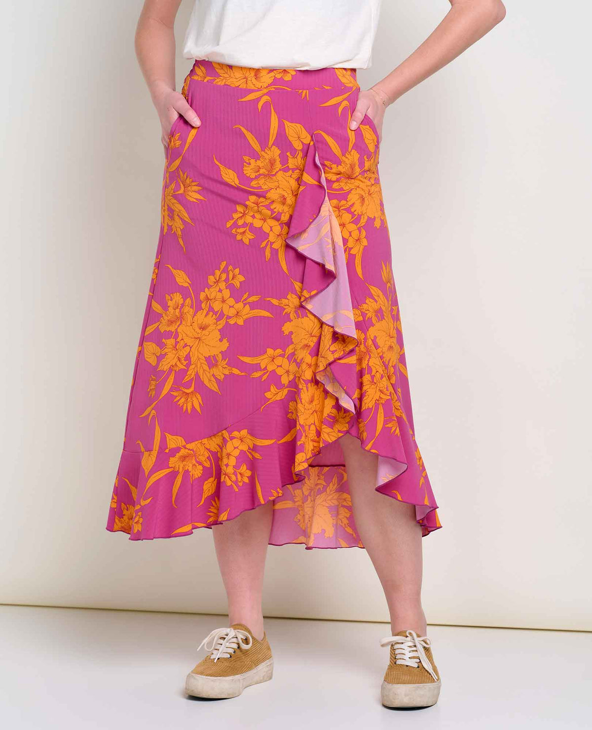 Toad&Co Sunkissed Wrap Sustainable Midi Skirt - by Toad&Co