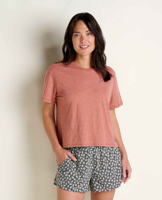 Toad&Co Women's Boundless Jersey Crew - Garment-Dyed Relaxed Fit Top