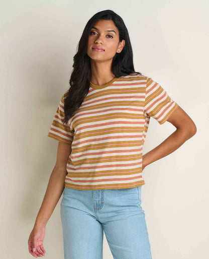 Toad&Co Women's Boundless Jersey Crew - Garment-Dyed Relaxed Fit Top