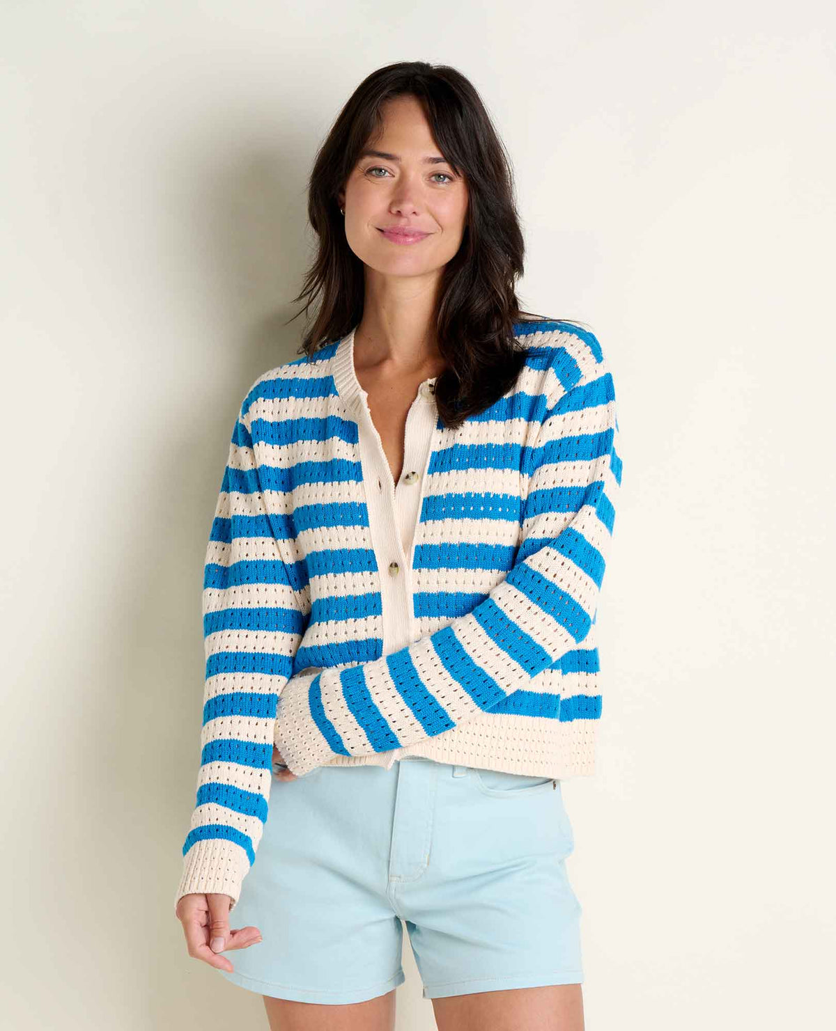 Toad&Co Bianca Pointelle Cardigan - Recycled Cotton Knit Sweater
