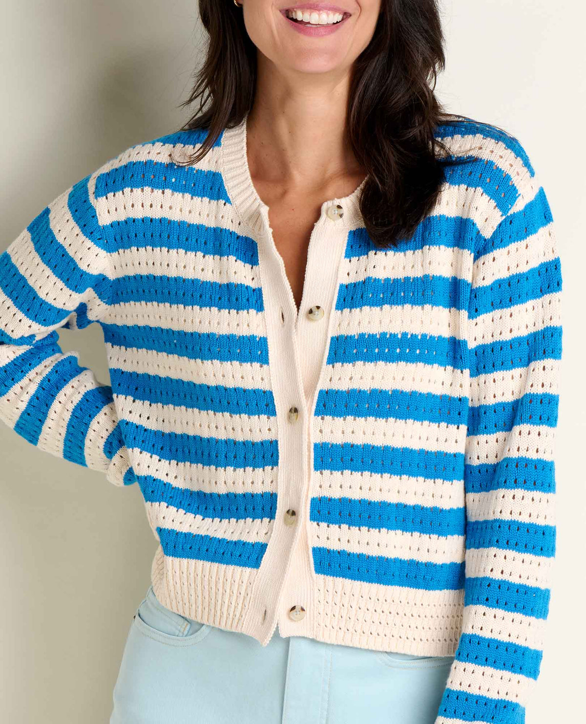 Toad&Co Bianca Pointelle Cardigan - Recycled Cotton Knit Sweater
