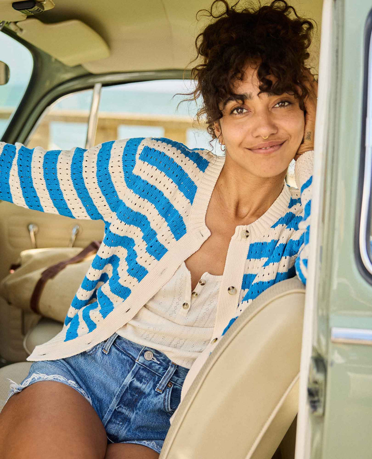 Toad&Co Bianca Pointelle Cardigan - Recycled Cotton Knit Sweater