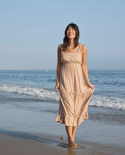 Toad&Co Taj Hemp Tiered Midi Dress - Better than Linen